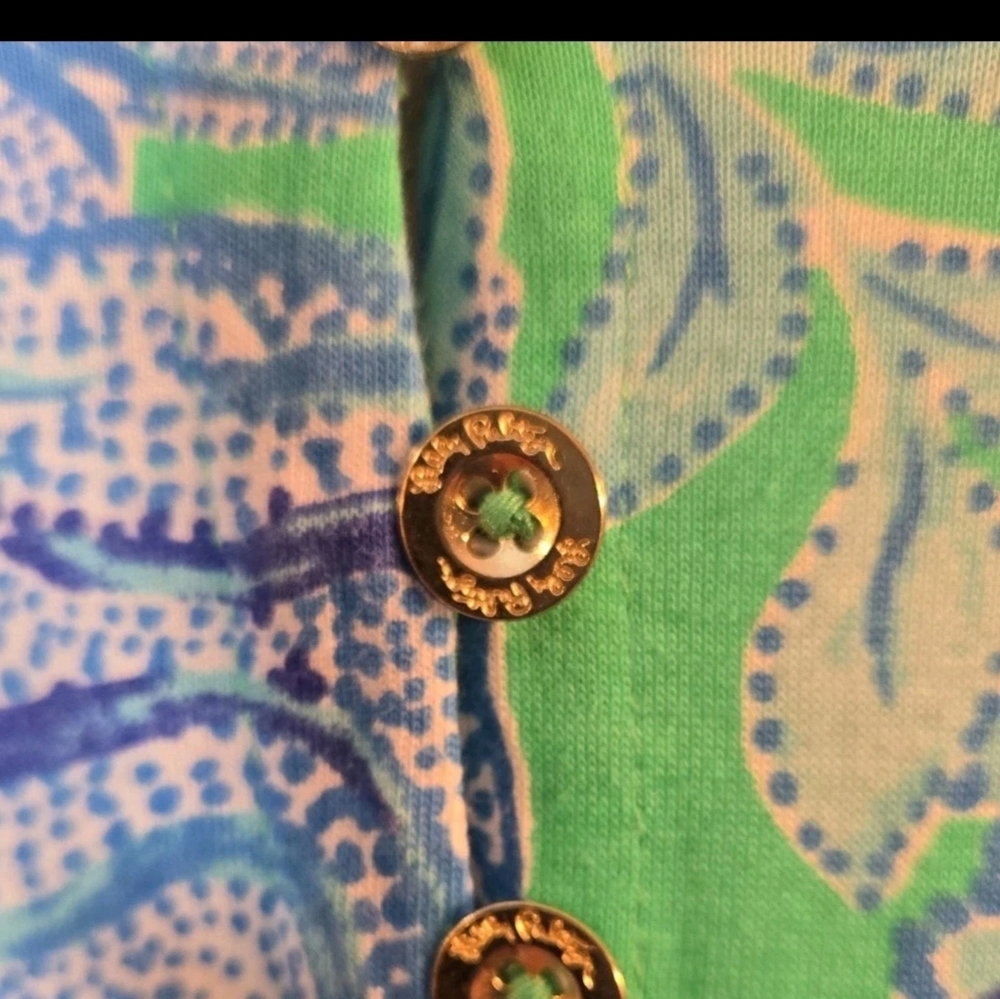 Lilly Pulitzer Green & Blue Tropical Print Maxi Dress - Picture 8 of 13